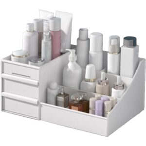Stella Nova Cosmetic Organizer Box | Multi-Compartment Makeup & Skincare Storage Organizer with Dustproof Design